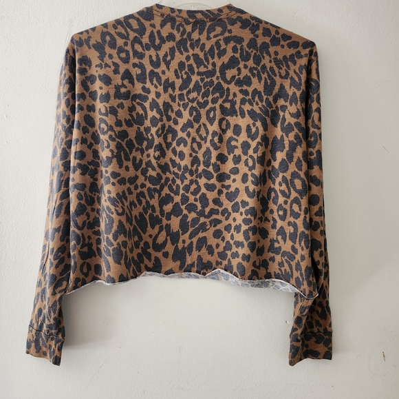 Zutter Vintage Long Sleeve Animal Print "Blondie" Cropped T-shirt Size:L - Picture 8 of 10